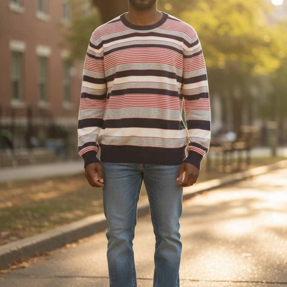 Brooks Brothers Supima Cotton Striped Sweater – Men’s Medium – NWT